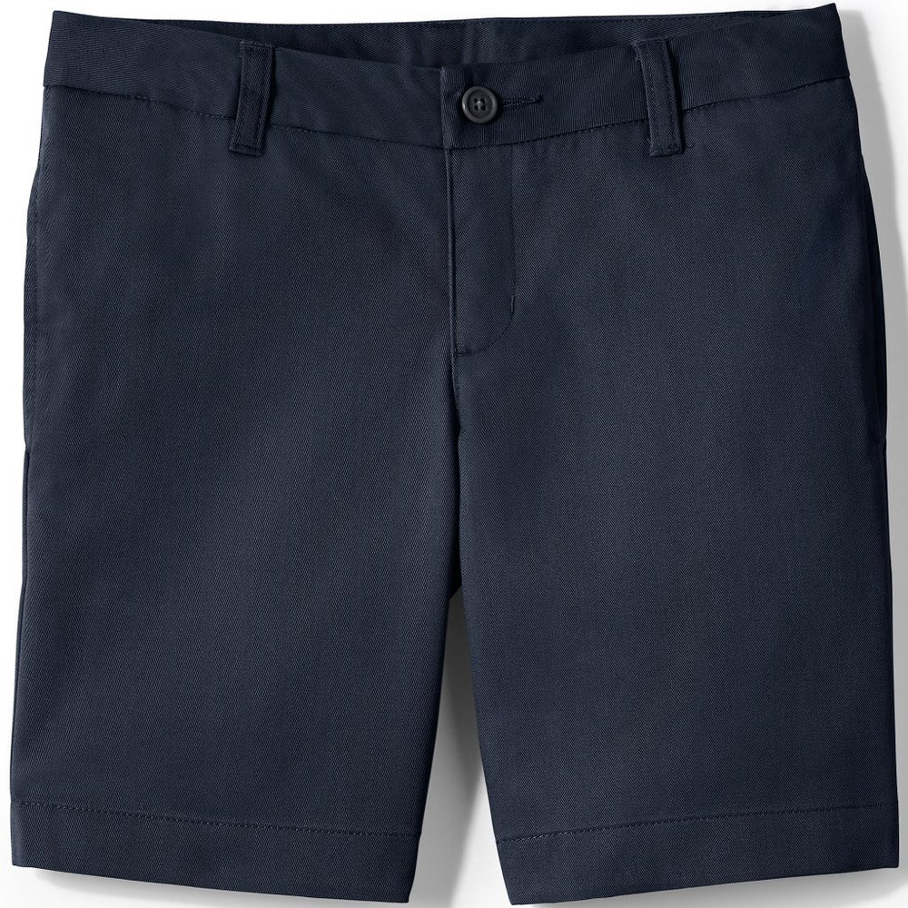 Lands' End Girls Plain Front Blend Chino Shorts, School Uniform, NWT